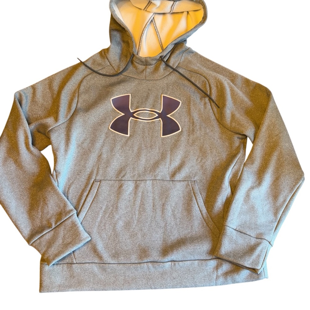 Under Armour Gray With Purple Hoodie women’s sweatshirt size M